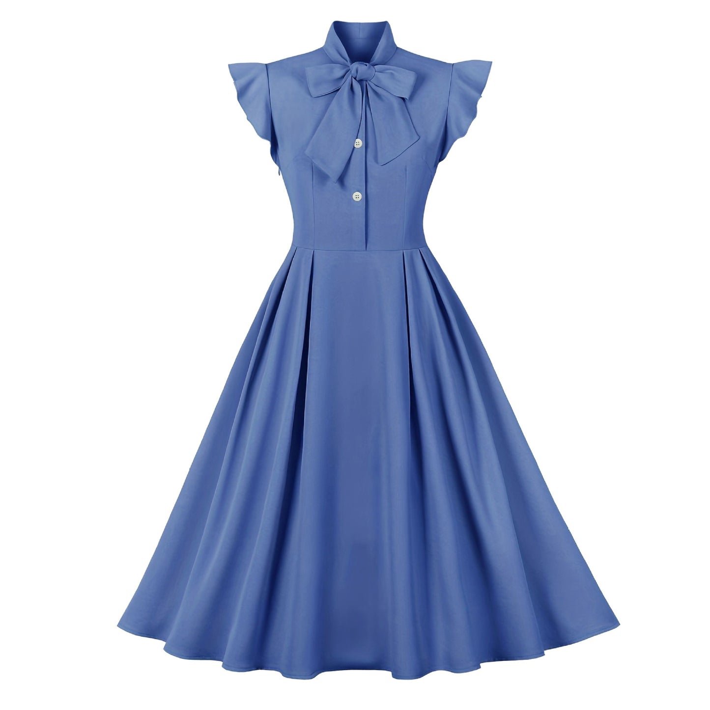 Vintage Ruffled Turnover Collar Dresses