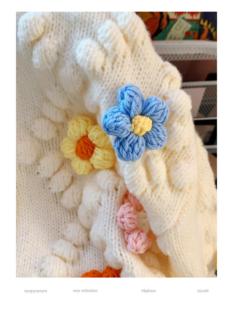 3d Designed Handmade Knitted Flower Cardigans