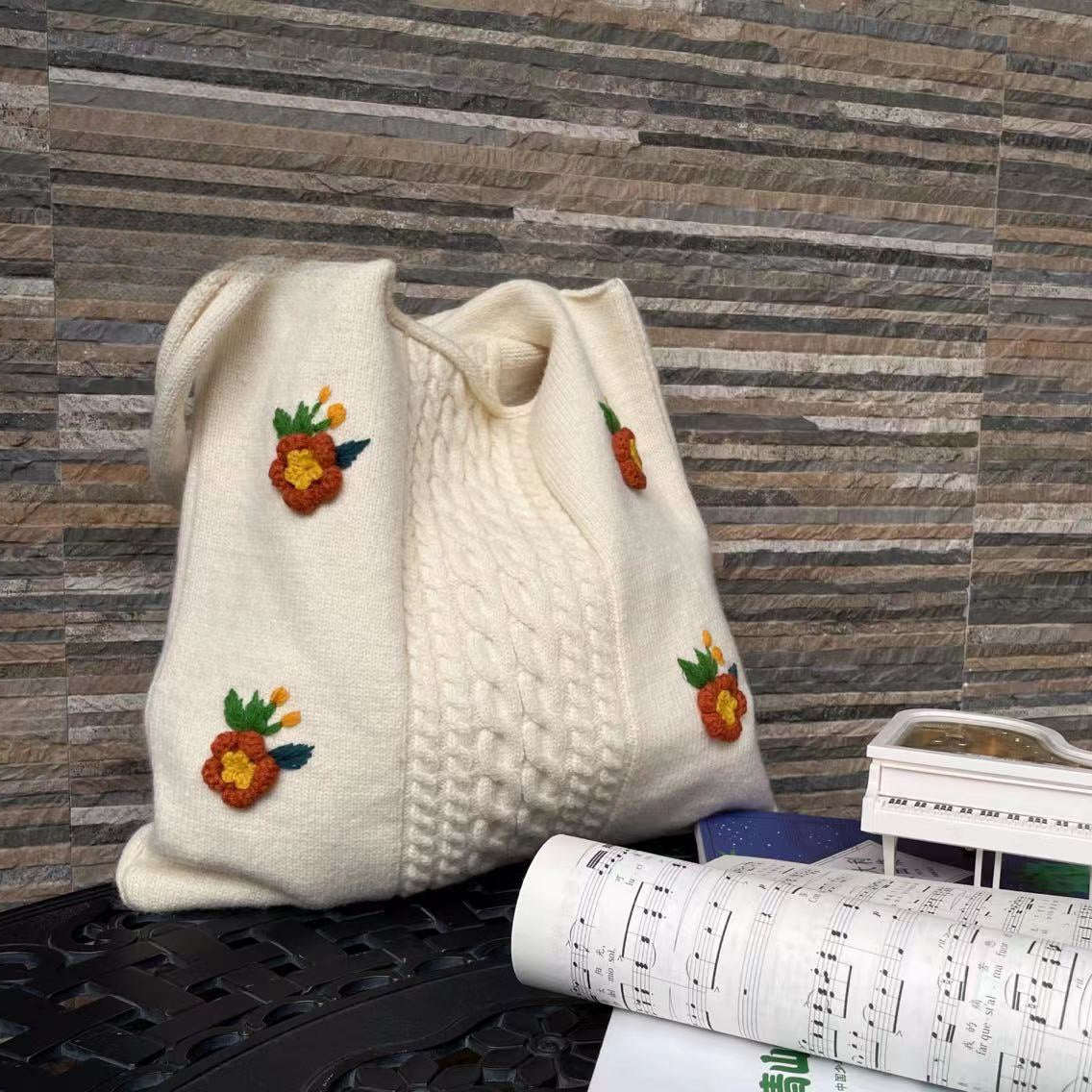 Women Handmade Crochet Knitted Shopping Bags