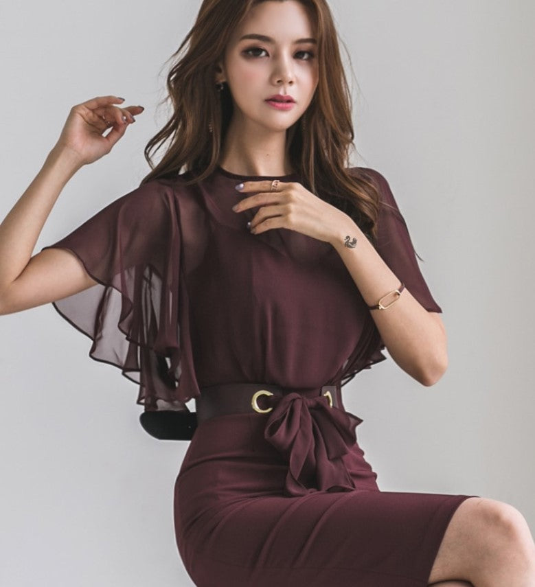 Summer Office Lady Chiffon Party Dresses