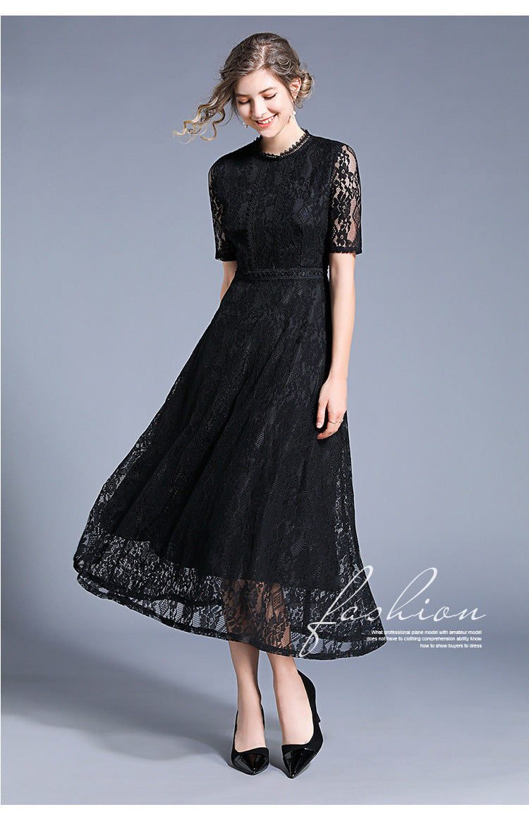 Summer Short Sleeves Women Lace Dresses