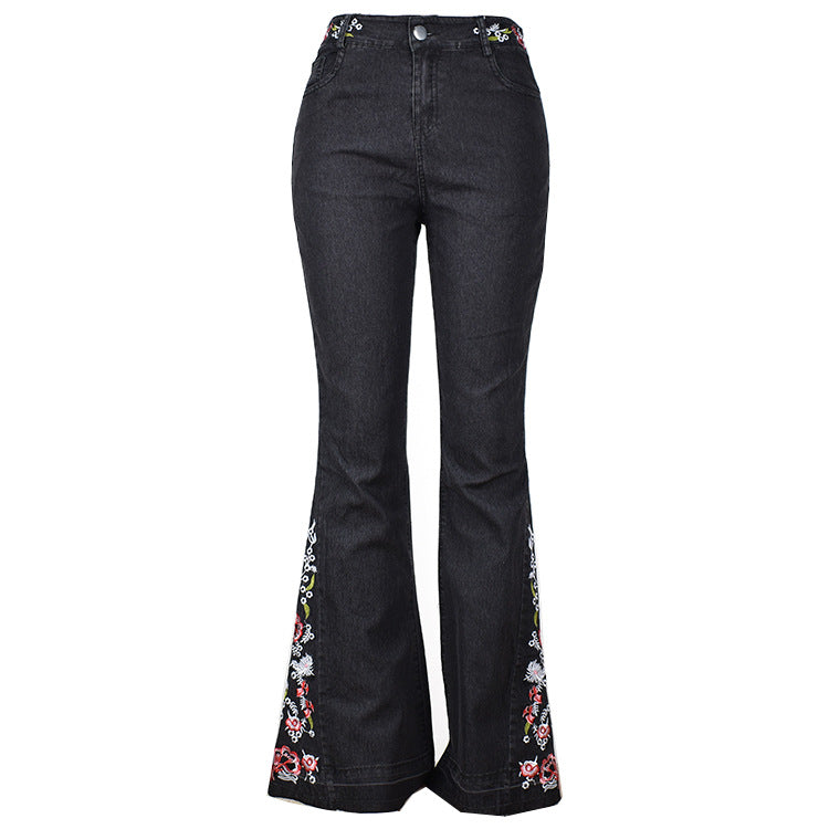 Fashion Embroidery Trumpet Long Pants