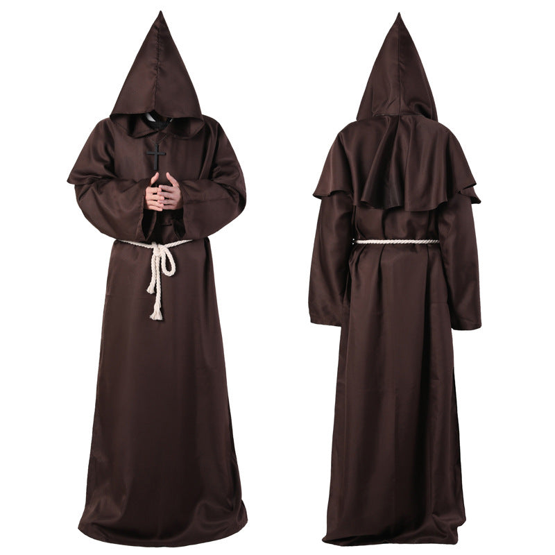 Saint Vida Halloween Medieval Monk Robe Costume Wizard  Priest Cosplay Costume Shawl 471