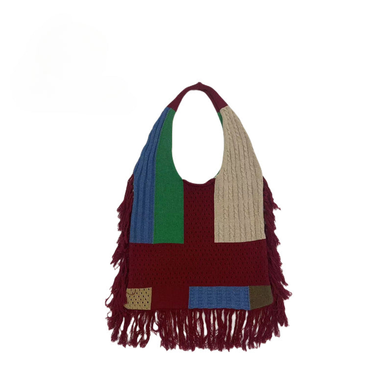 Vintage Tassels Knitted Shoulder Bags