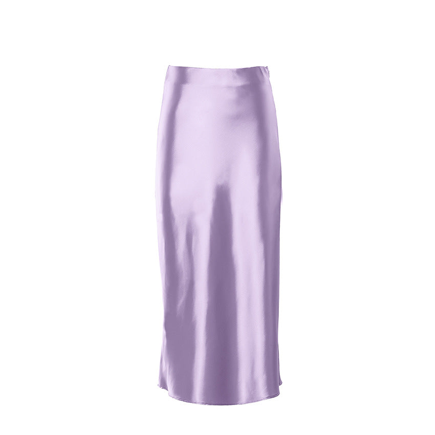 Sexy Satin High Waist Sheath Skirts