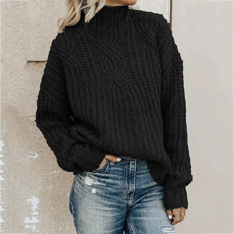 Fashion Women Knitted High Neck Sweaters