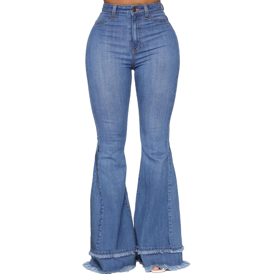 Casual Women Trumpet Flare Jeans and Strapless Tops