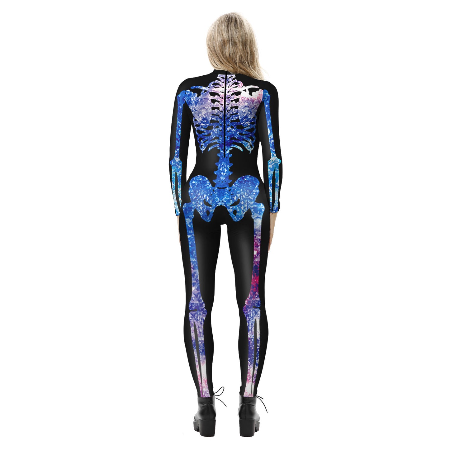 Halloween 3d Skeleton Long Sleeves Cosplay Costumes Jumpsuits