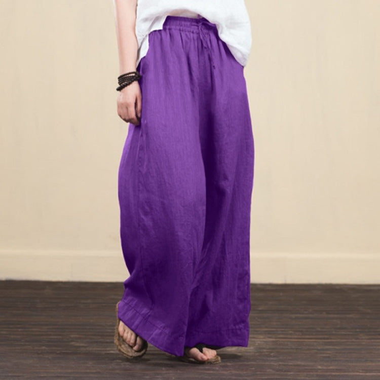 Casual Linen Wide Legs Pants for Women