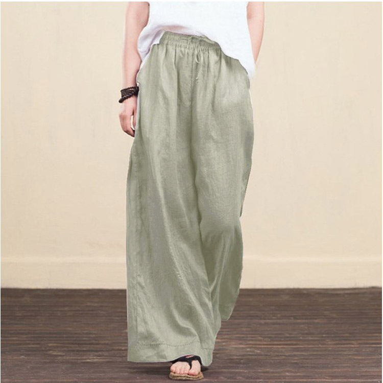 Casual Linen Wide Legs Pants for Women