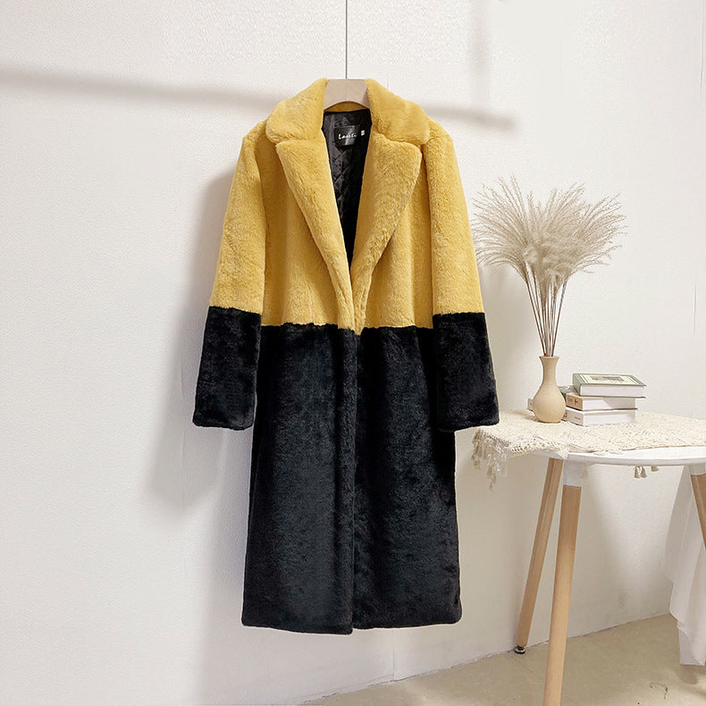 Fashion Winter Faux Fur Plus sizes Long Coats for Women