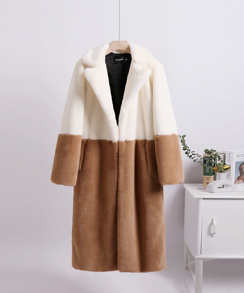 Fashion Winter Faux Fur Plus sizes Long Coats for Women