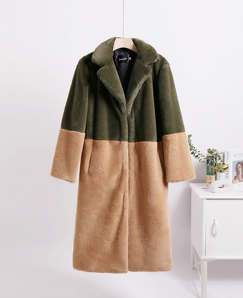 Fashion Winter Faux Fur Plus sizes Long Coats for Women