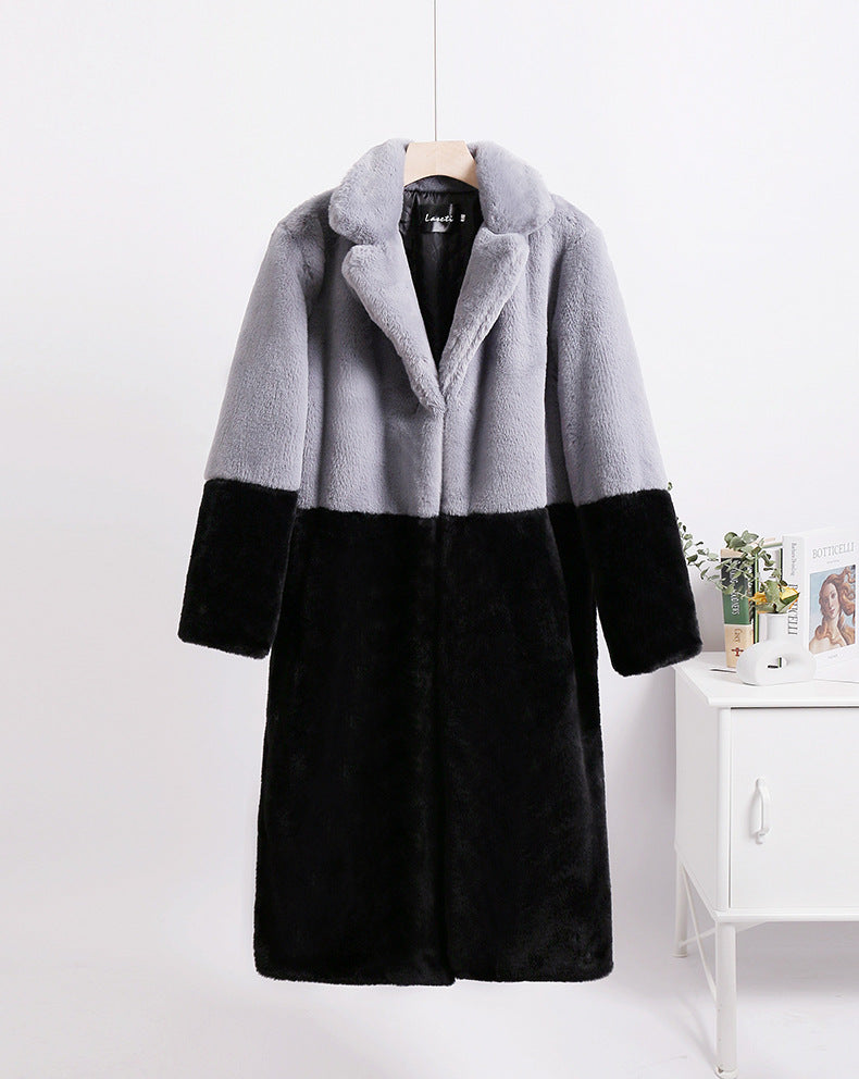 Fashion Winter Faux Fur Plus sizes Long Coats for Women