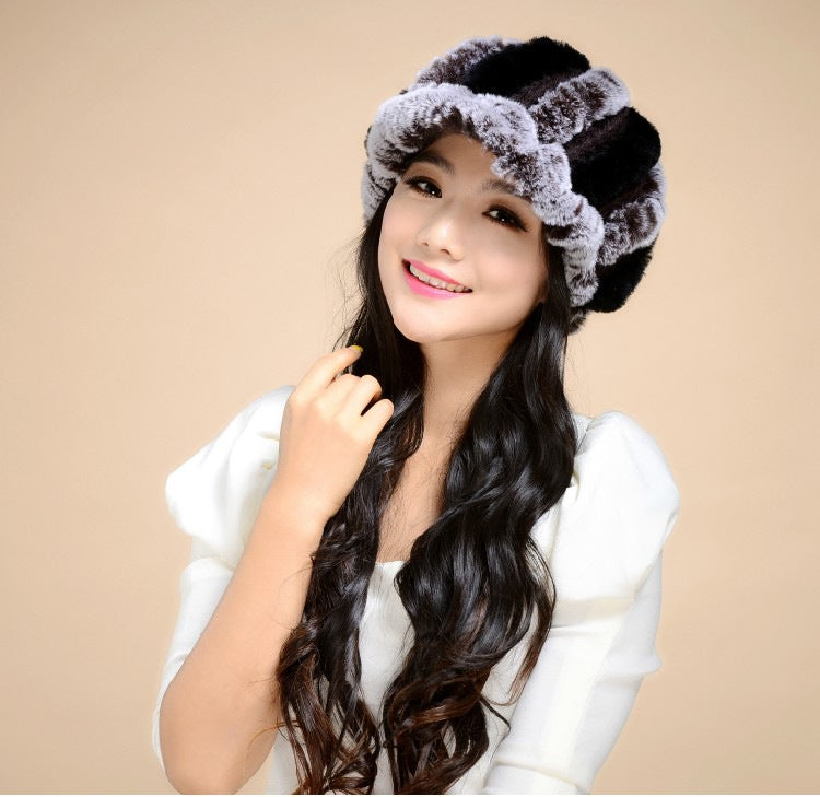 Winter Warm Rex Rabbit Fur Hats for Women