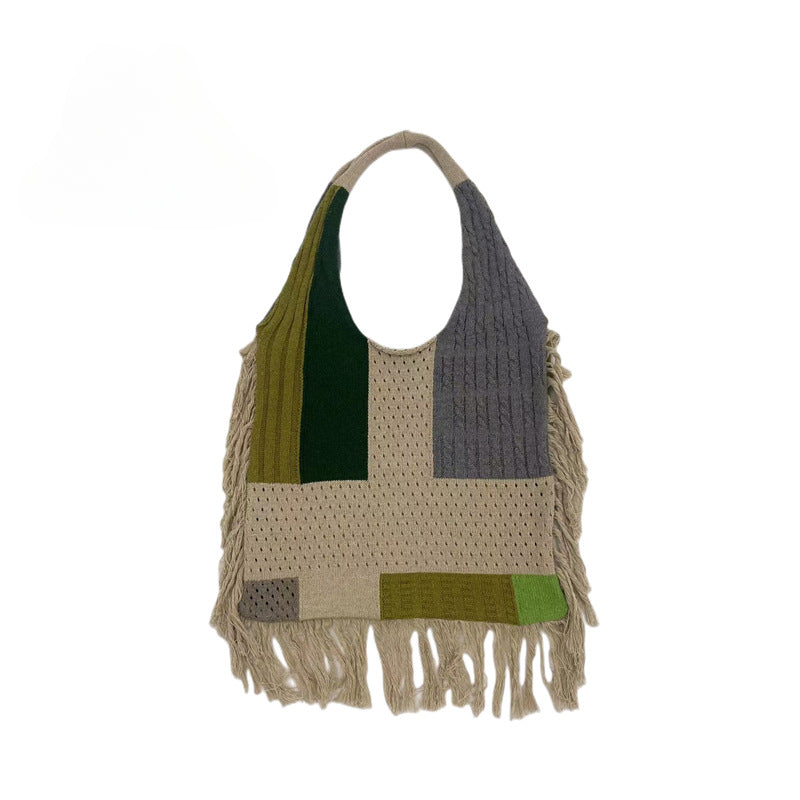 Vintage Tassels Knitted Shoulder Bags