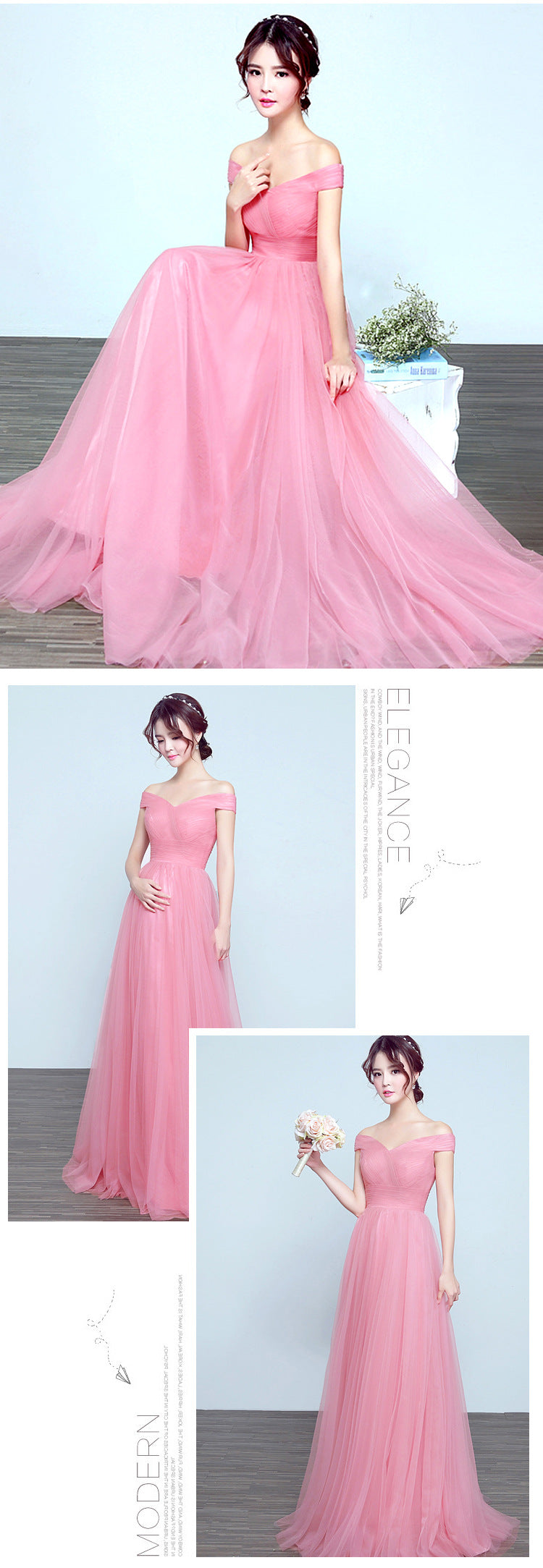 Elegant Off The Shoulder Long Evening Dresses