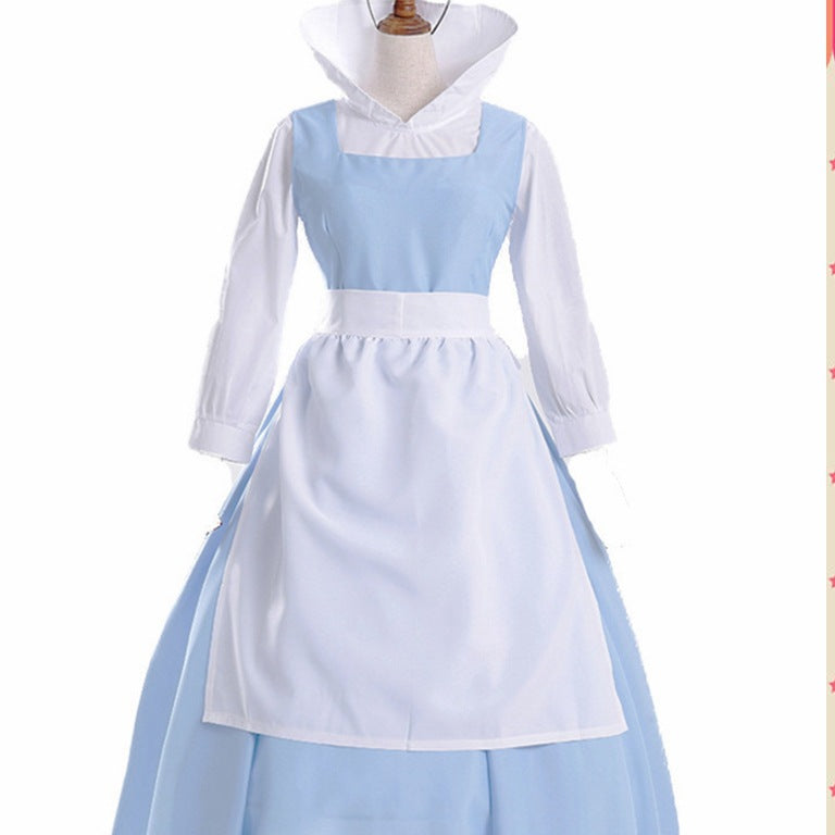 Beauty and the Beast Belle Maid Cosplay Costumes 584
