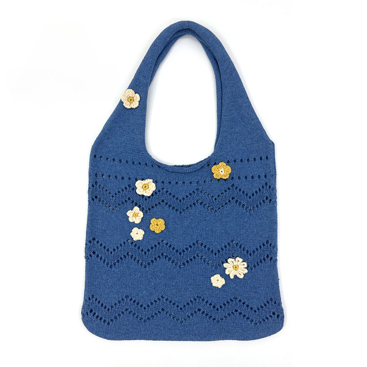 3D Floral Design Women Crochet Shoulder Bags