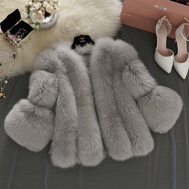 Fashion Faux Fur Short Jacket Coats for Women