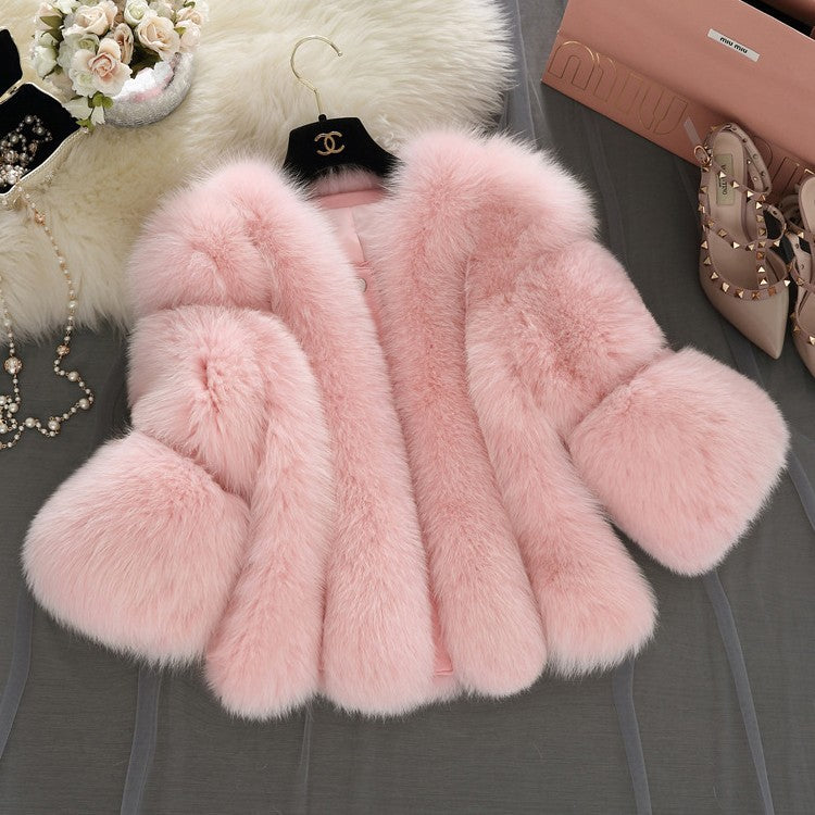 Fashion Faux Fur Short Jacket Coats for Women