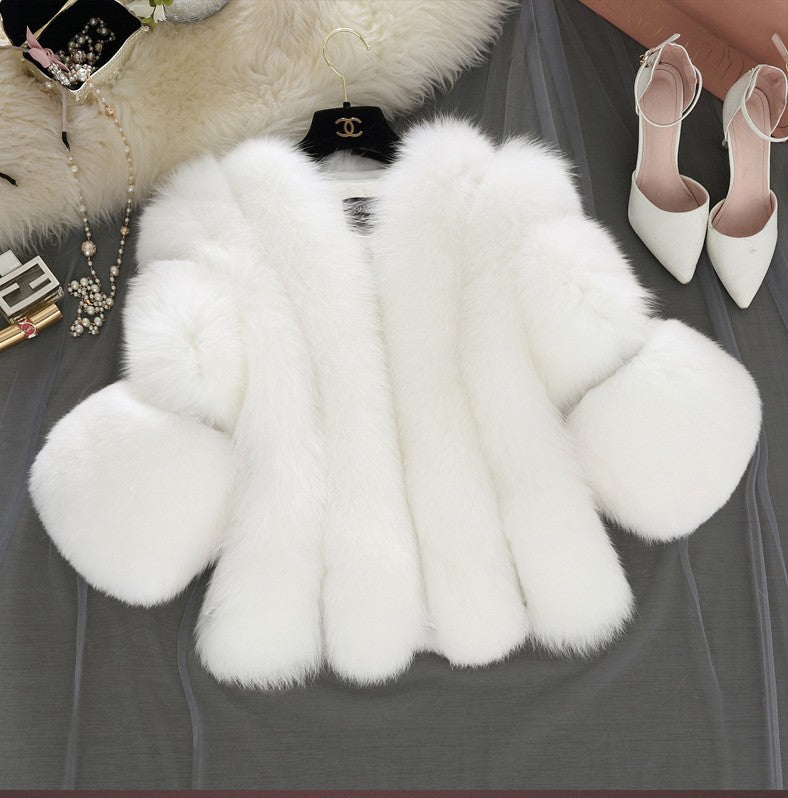 Fashion Faux Fur Short Jacket Coats for Women