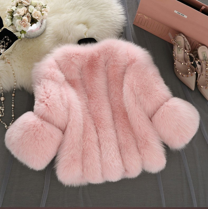 Fashion Faux Fur Short Jacket Coats for Women