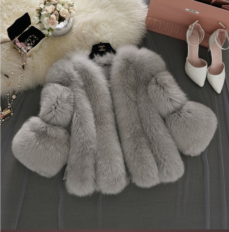 Fashion Faux Fur Short Jacket Coats for Women