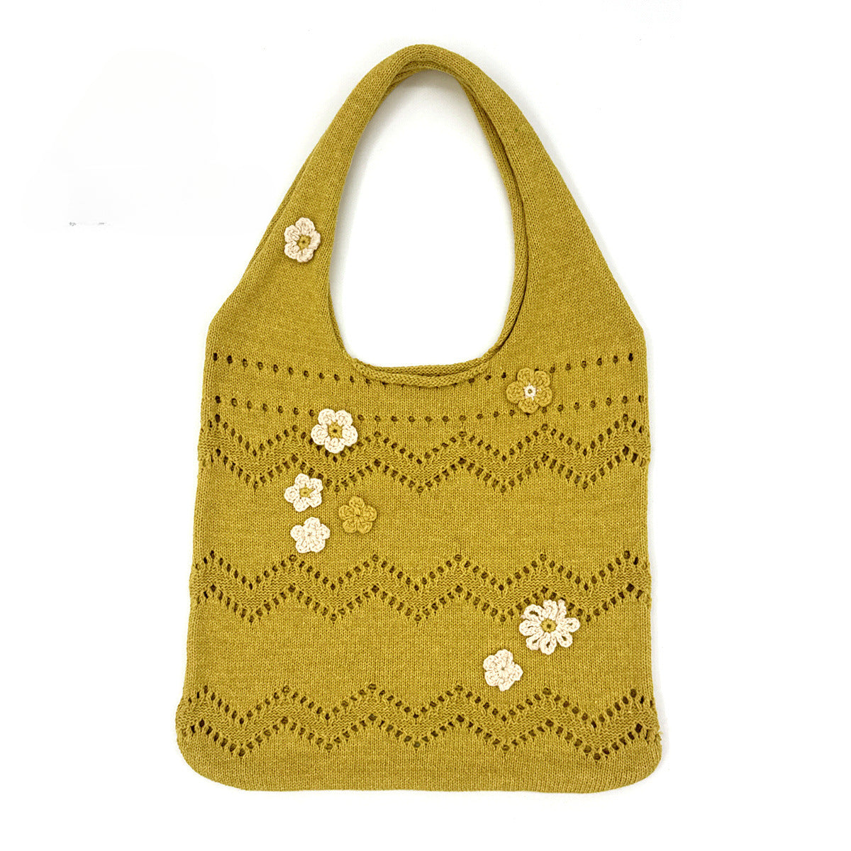 3D Floral Design Women Crochet Shoulder Bags