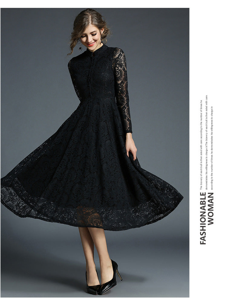 Vintage Midi Length Lace Dresses for Women