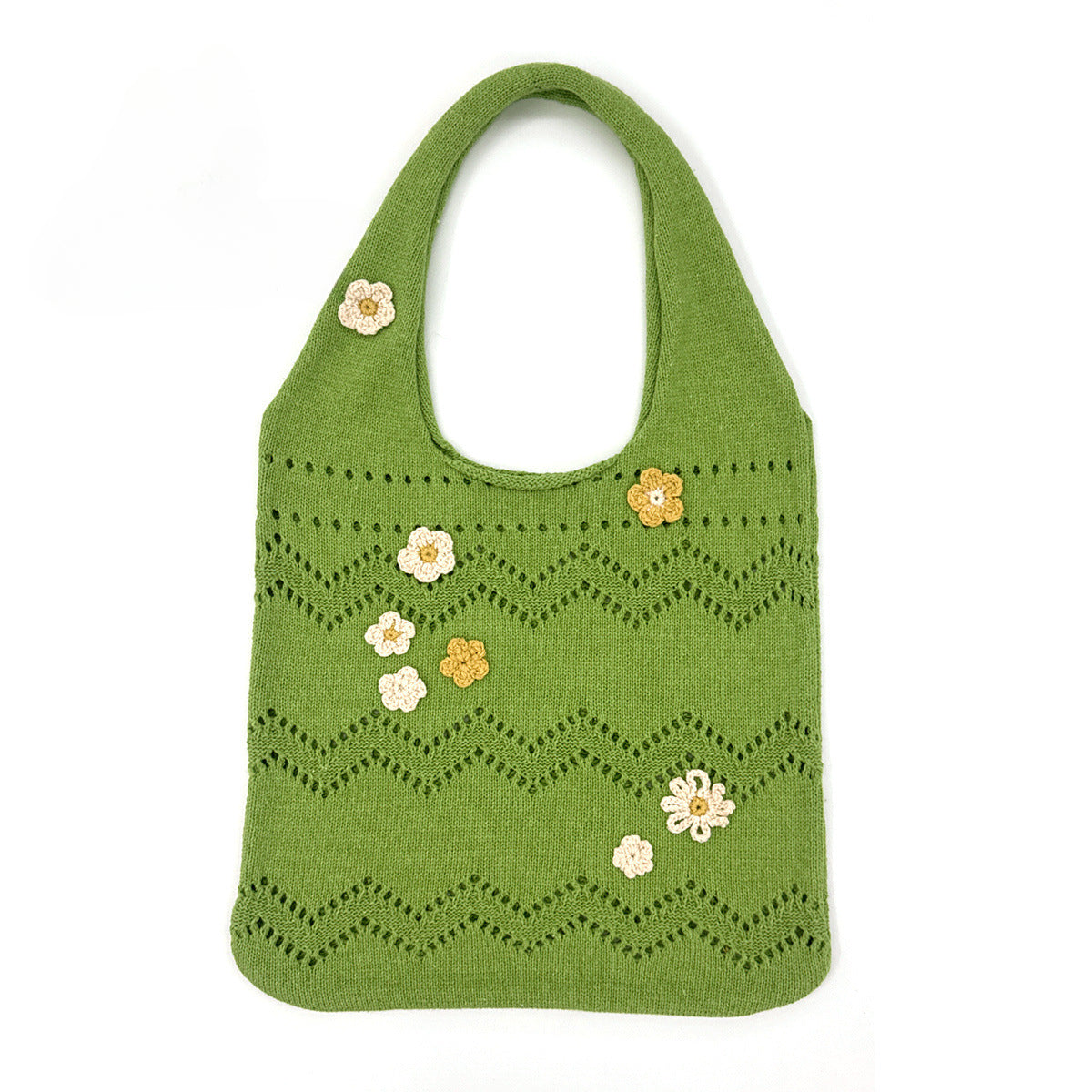 3D Floral Design Women Crochet Shoulder Bags