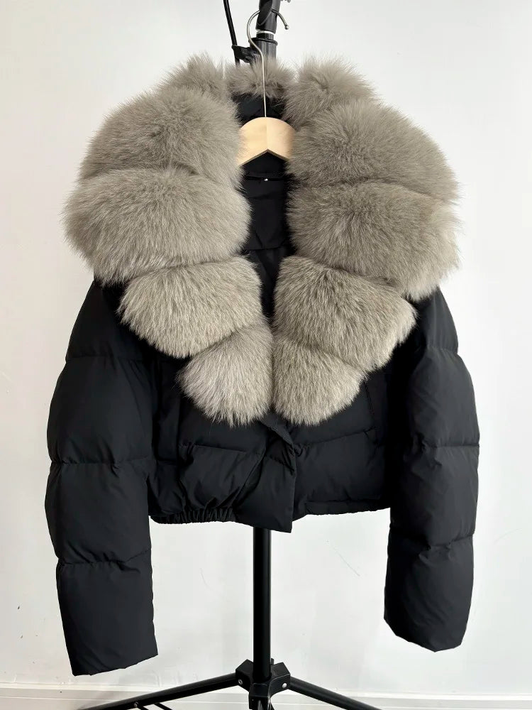 Women Fur Collar  Winter Women Puffer Jacket Duck Down Jackets Coats