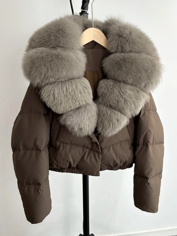 Women Fur Collar  Winter Women Puffer Jacket Duck Down Jackets Coats