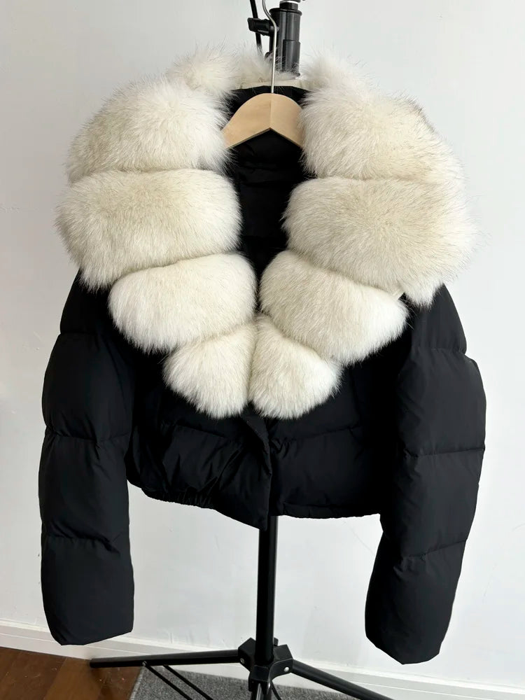 Women Fur Collar  Winter Women Puffer Jacket Duck Down Jackets Coats