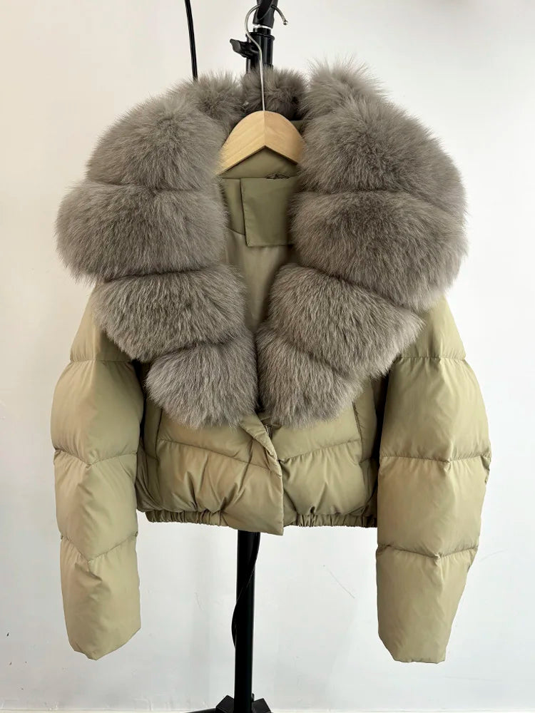 Women Fur Collar  Winter Women Puffer Jacket Duck Down Jackets Coats