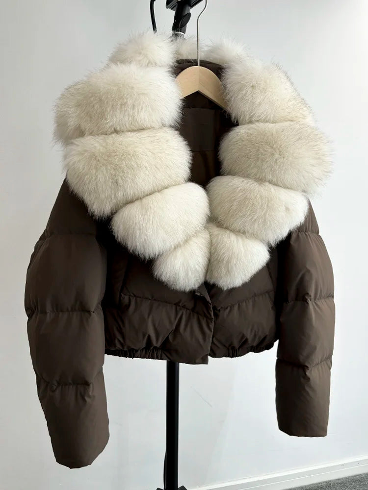 Women Fur Collar  Winter Women Puffer Jacket Duck Down Jackets Coats