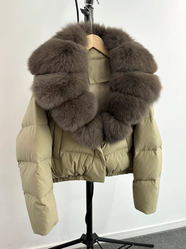 Women Fur Collar  Winter Women Puffer Jacket Duck Down Jackets Coats