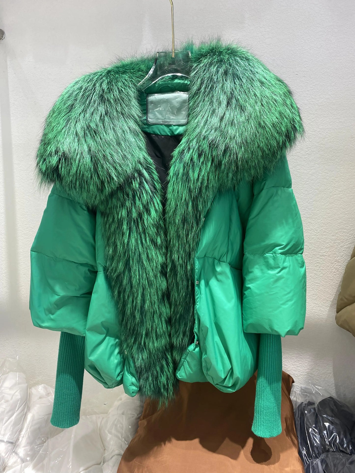 Fashion Winter Fox Fur Collar Women Warm Short Jacket Outerwear