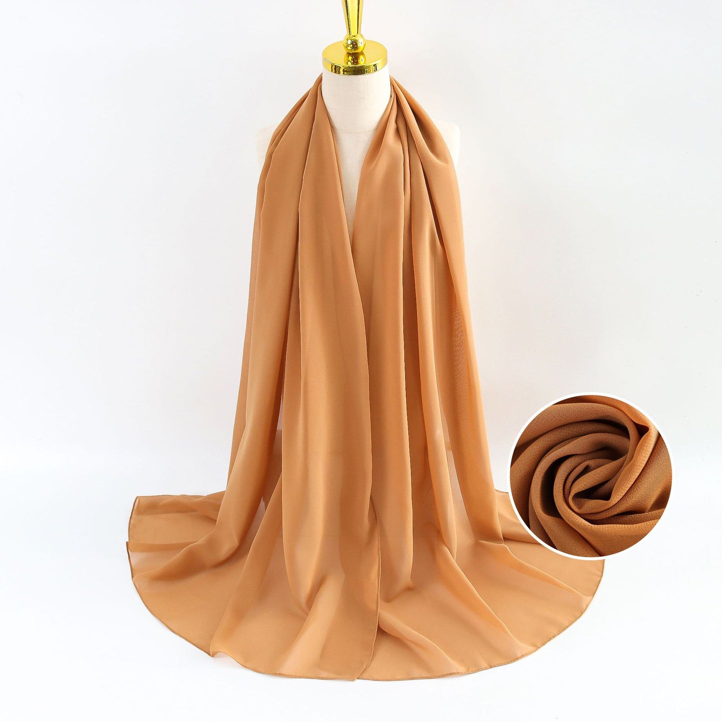 Women Pearl Chiffon Scarf Solid Color Bubble Towel Versatile Scarves