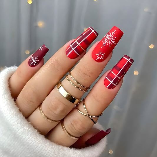 Classy Red Christmas Nails for Women