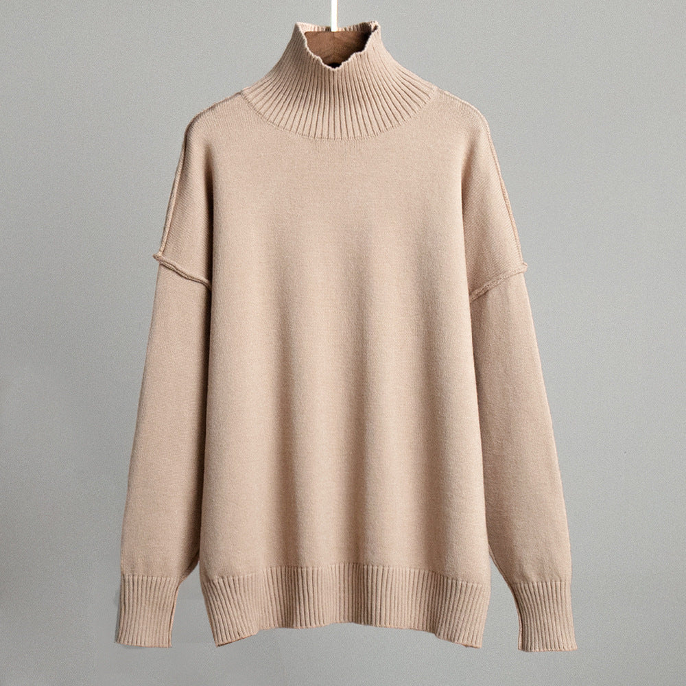 Fashion High Neck Casual Lazy Knitted Pullover Sweaters