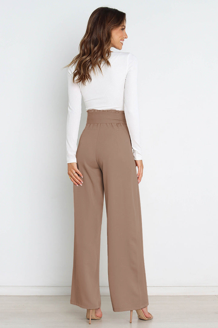 Elegant Office Lady Summer Wide Legs Pants