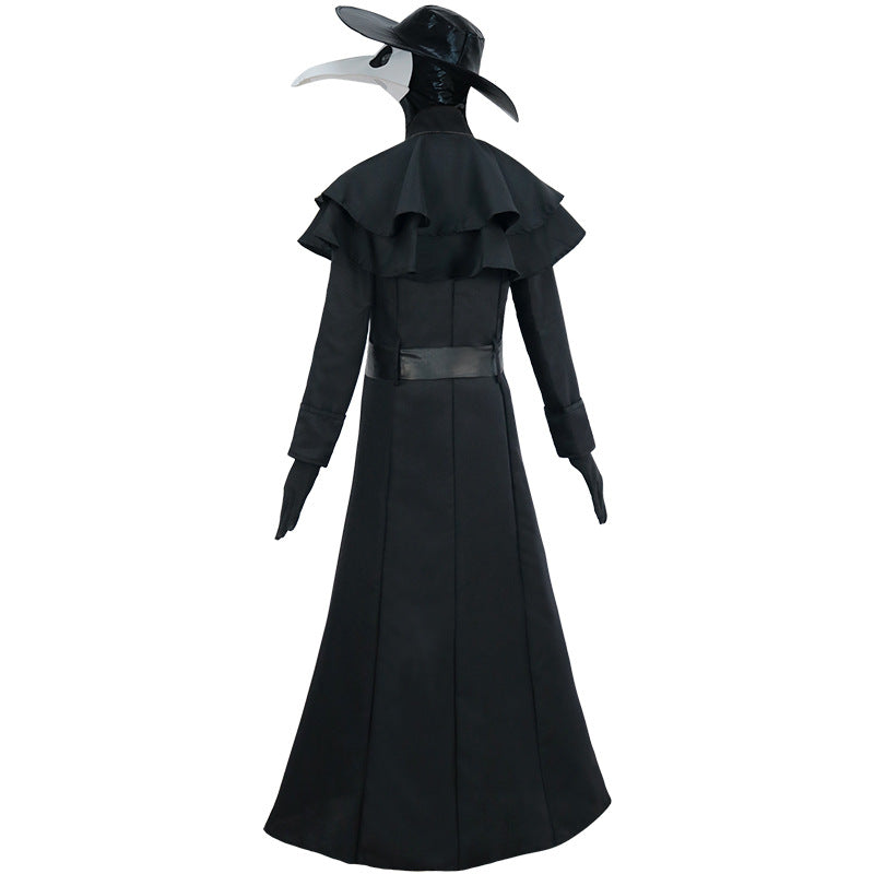 Halloween Medieval Punk Style Plague Doctor Costume Beak Crow Mask Costume 9201