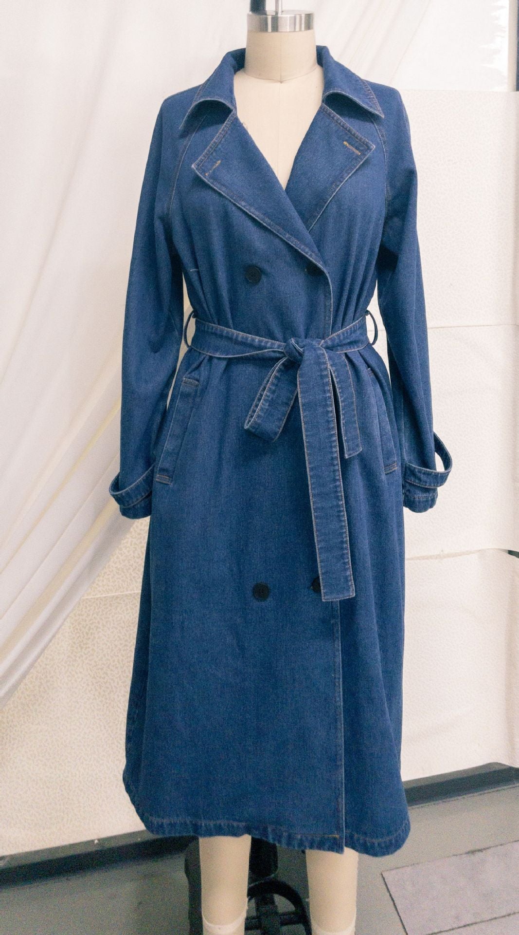 Casual Denim Cotton Winter Long Overcoats