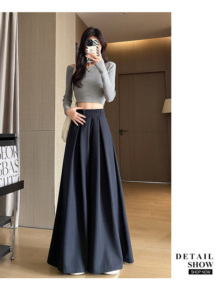 Casual High Waist Loose Wide Legs Straight Pants