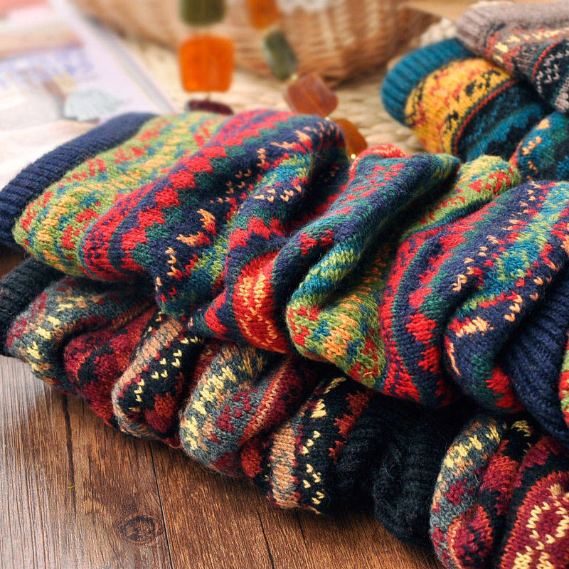 Winter Bohemian Long Knitted Socks for Women