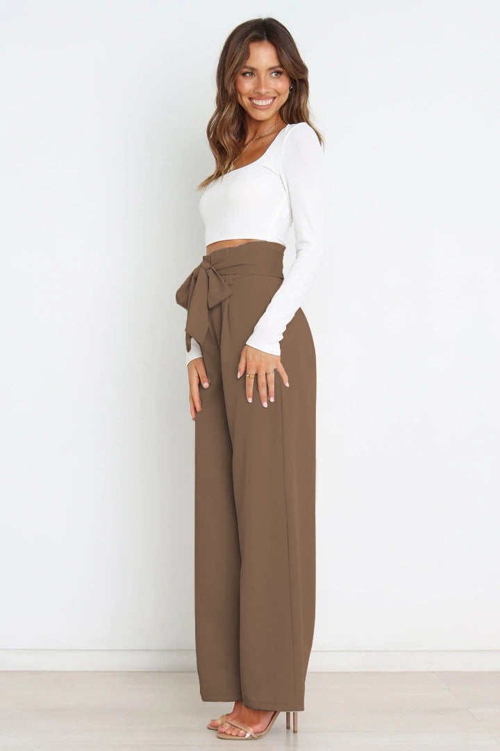 Elegant Office Lady Summer Wide Legs Pants