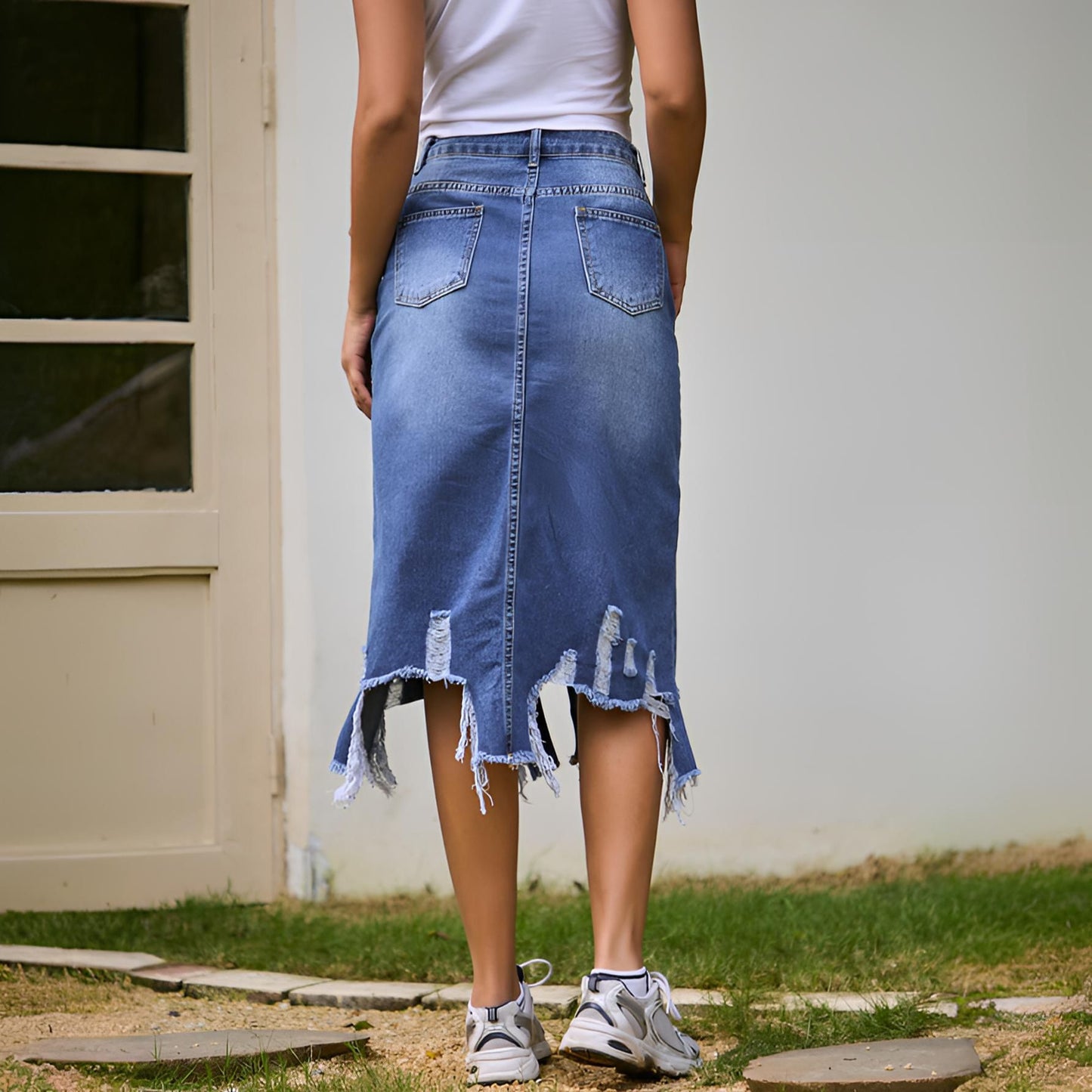 Summer High Waist A Line Denim Sheath Skirts