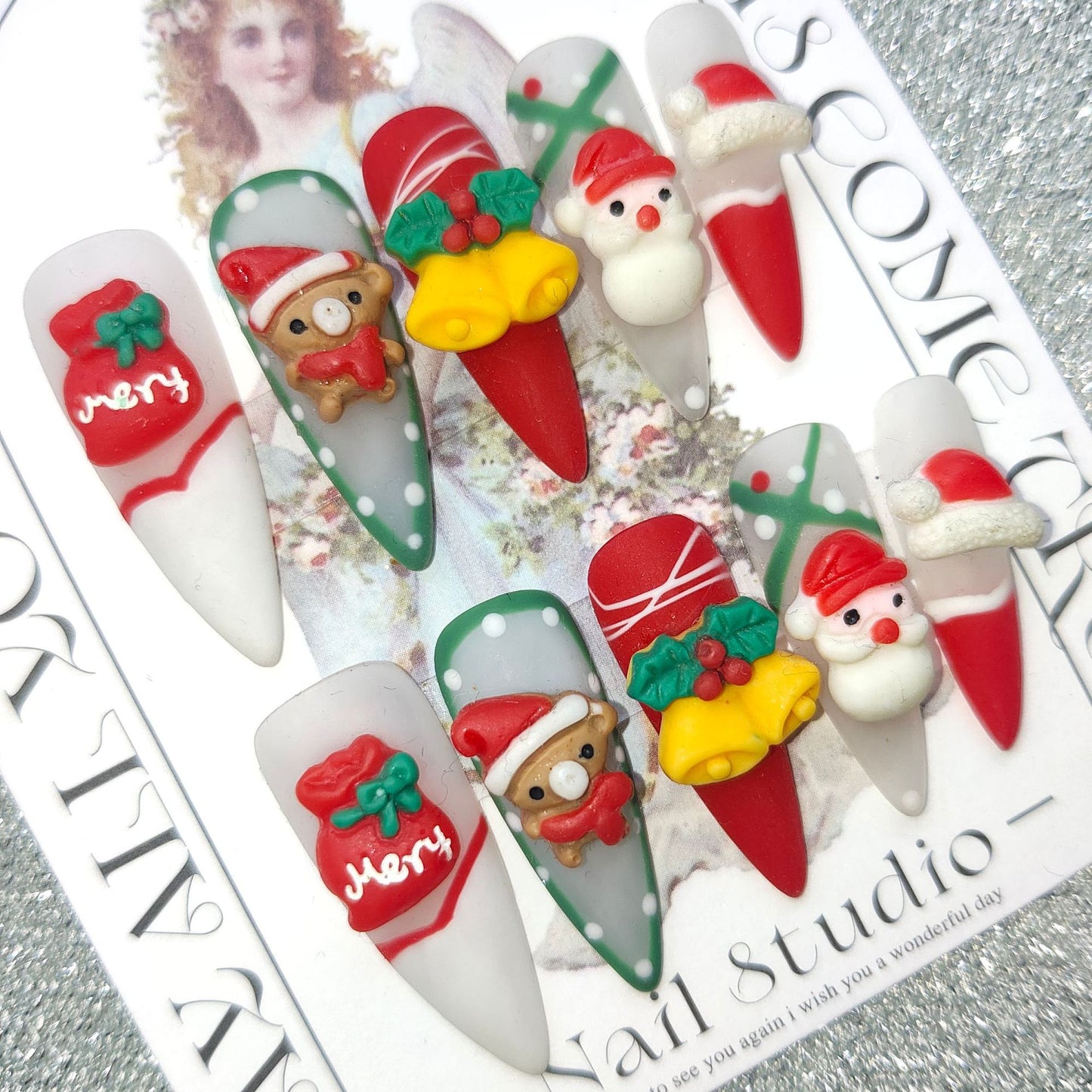 3D Wearable Christmas Santa Nails