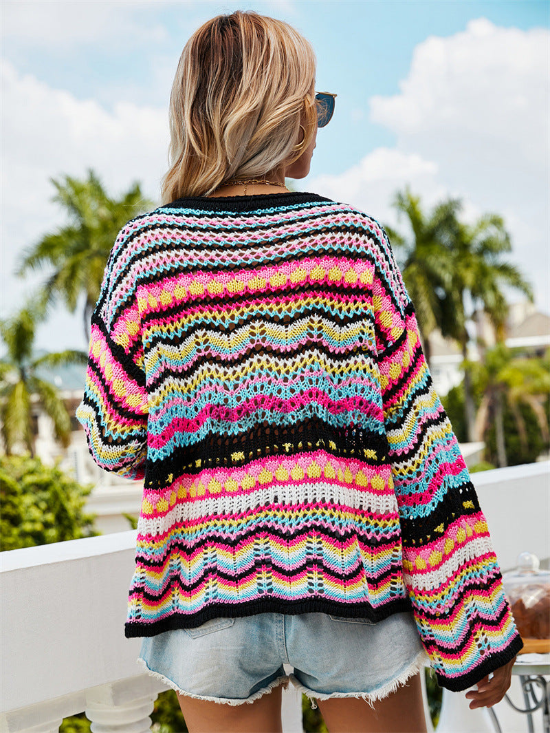 Casual Bohemian Striped Knitted Sweaters